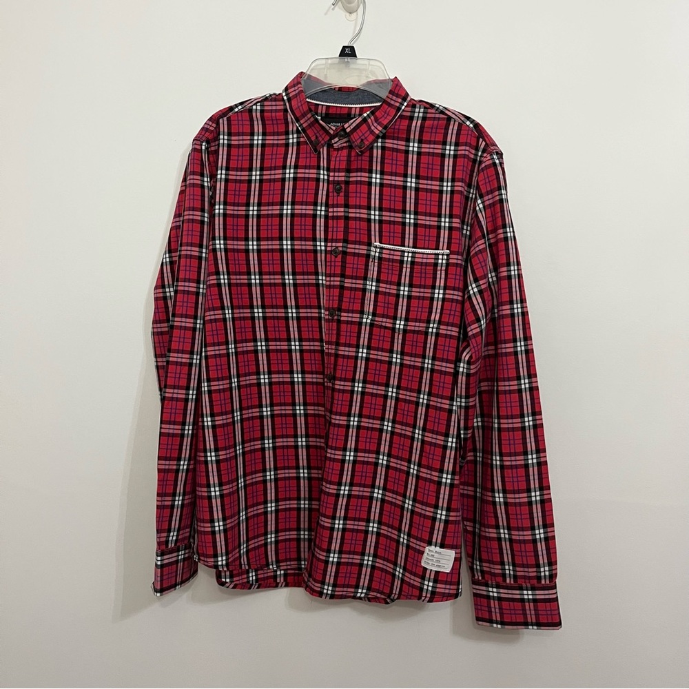 Red Plaid Shirt by Adam Levine is in like new condition. Size Medium